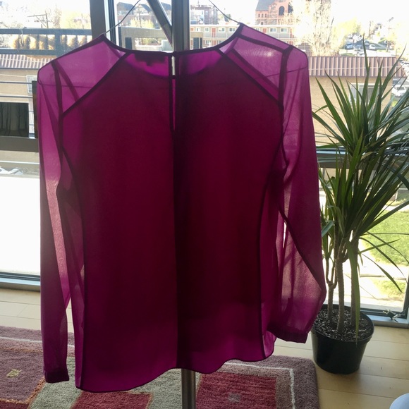 Long Sleeve Fuschia Blouse - Picture 4 of 5
